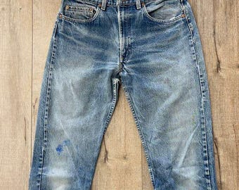 W31.5 L32 - Vintage 80s (1984) Levi's 505-0217 - #650 Rivet, Dark Indigo Denim Jeans