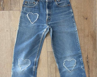 W24 L28.25 - Jeans vintage anni '80 Levi's 302-0117 - Rivetti n. 553, denim indaco medio