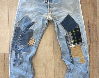 W34 L31 - Vintage 1989 501 - #532 Niete, Light Indigo Denim Personal Jeans