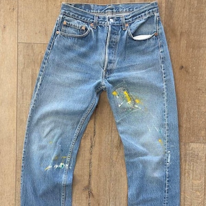 W30 L29.25 - Vintage 80s 501-0000 - #522 Rivet, Light Indigo Denim Jeans