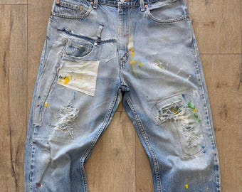 W34.5 L29.5 - Jeans Personal 517 Medium Light Indigo Denim, usati, anni 2000