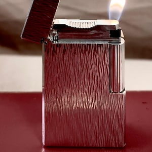 Vintage 1980s S.T. Dupont Lighter — Large Ligne 1 Series, Heavy Silver Plated