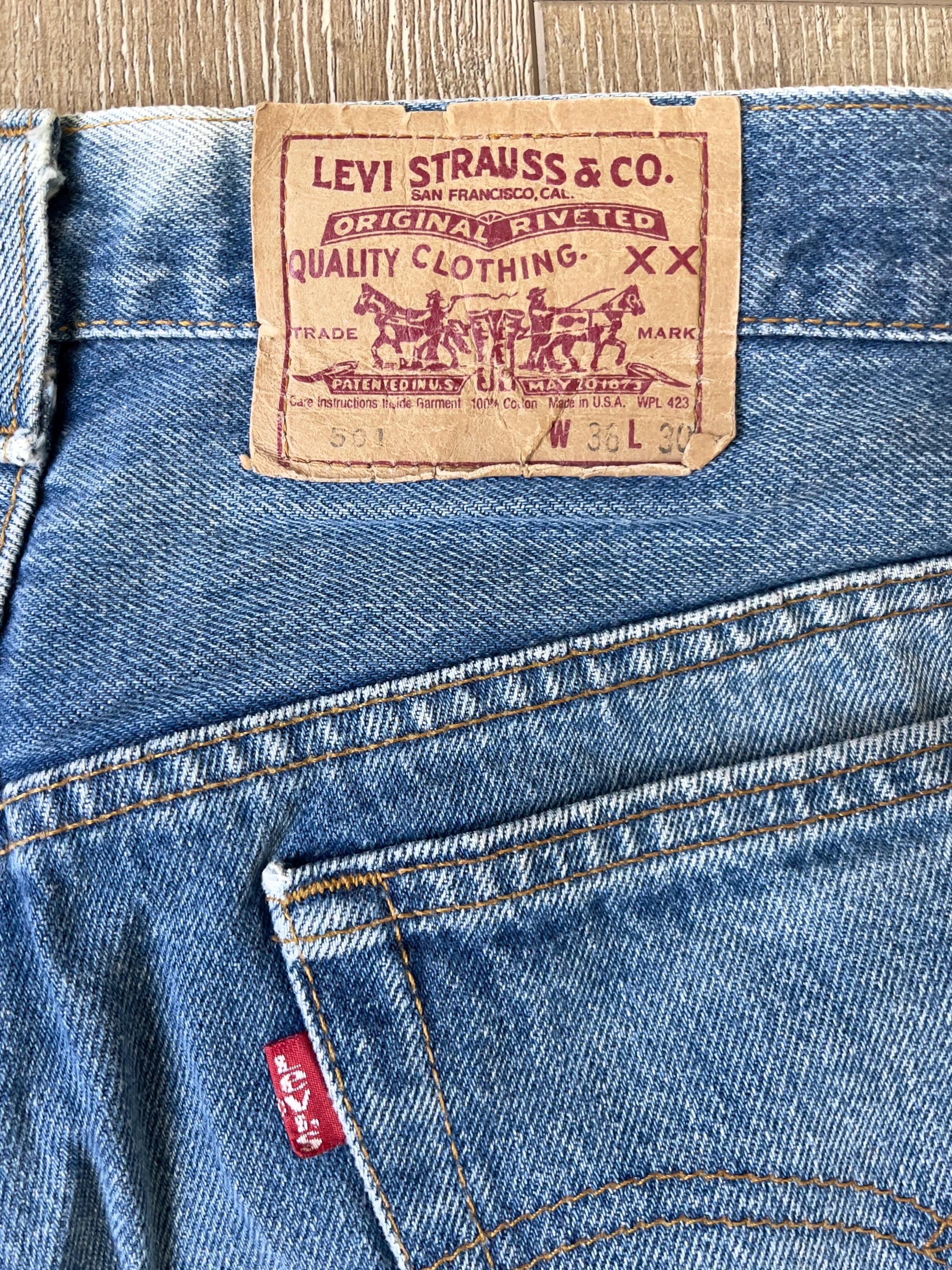 W34 L26.5 — Vintage Levi's 501 Jeans Men — 80s, 1987, #546 Rivets
