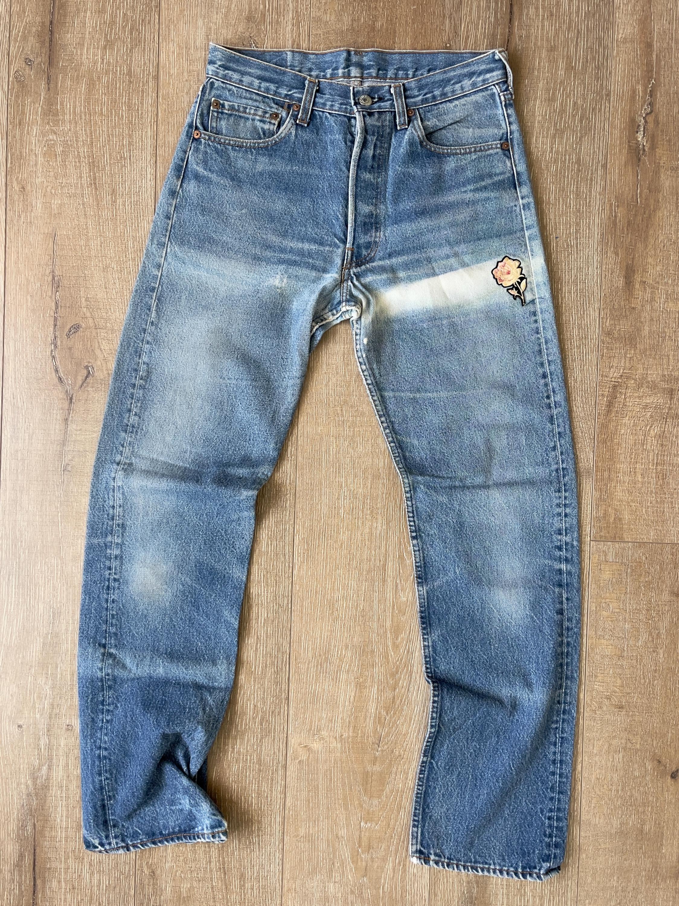LEVIS BIG E PREMIUM 501 STRAIGHT JEANS RED TAB ROCKABILLY
