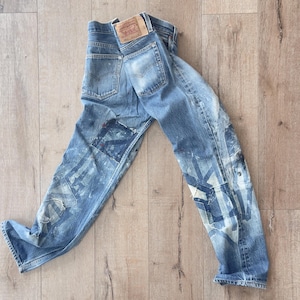 W31 L30.5 - Vintage 2002s 501xx, remaches #555, mezclilla índigo medio, jeans personalizados