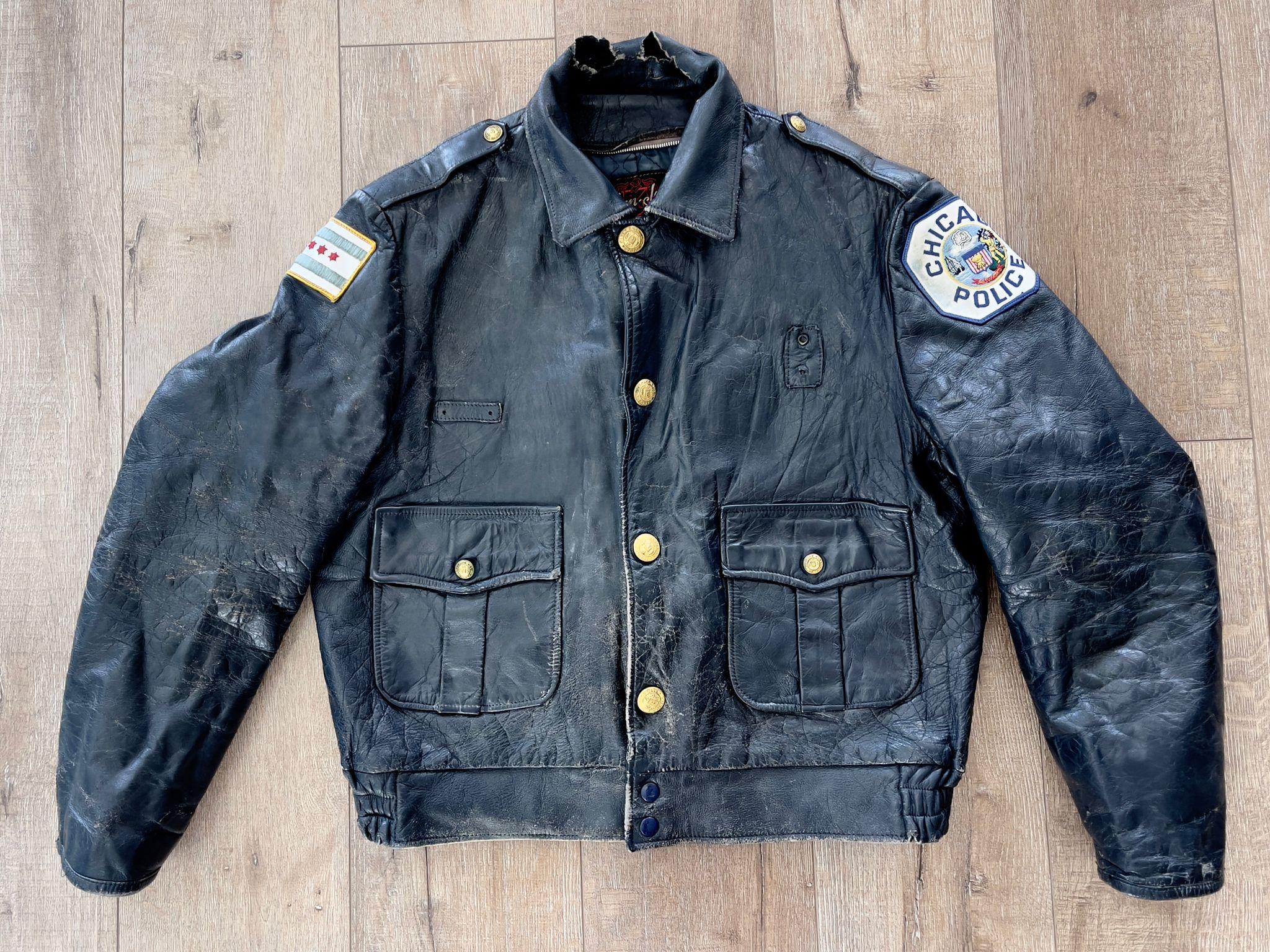 Chest 48 — Vintage Rare 50s-60s Chicago City Police Leather Jacket