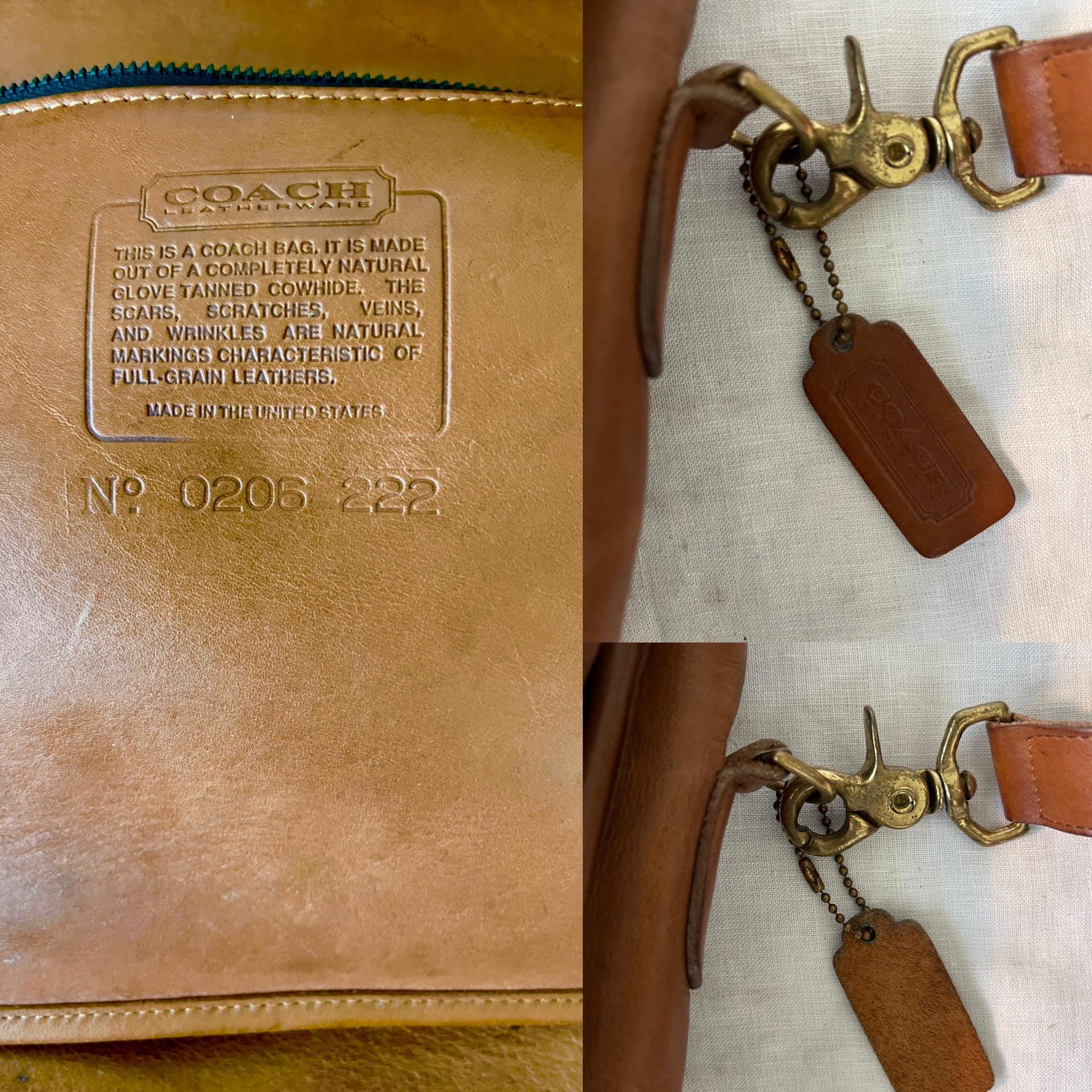 Vintage Coach Briefcase Messenger Bag — 0205-222, Tan Cowhide