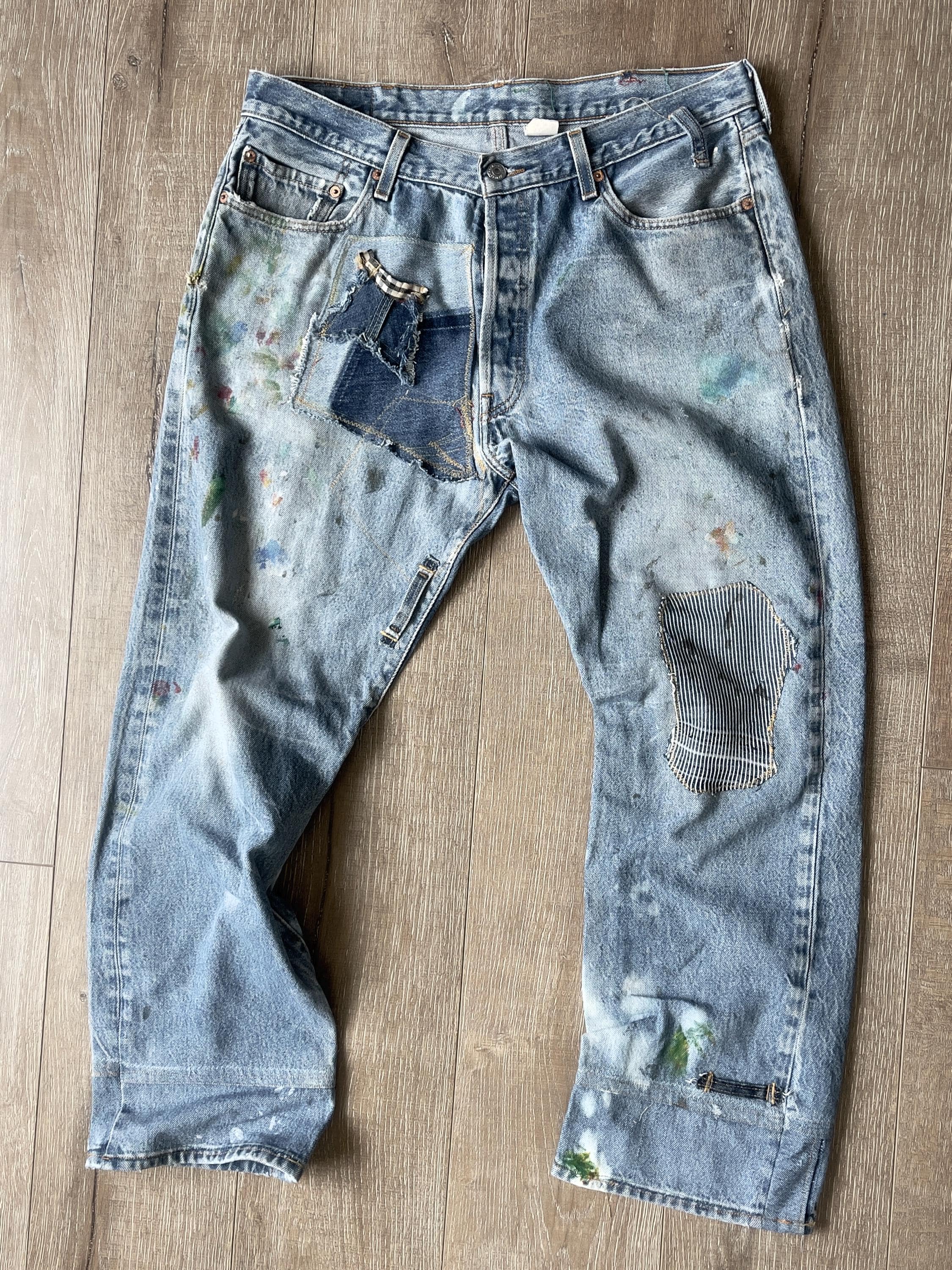 W36 L28.5 — 501xx Jeans Men — 2004, Fades, Ragged / Distressed