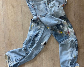 W33.5 L29.5 - 1992 501xx Jeansy - #524 Nity, Jasny indygo denim