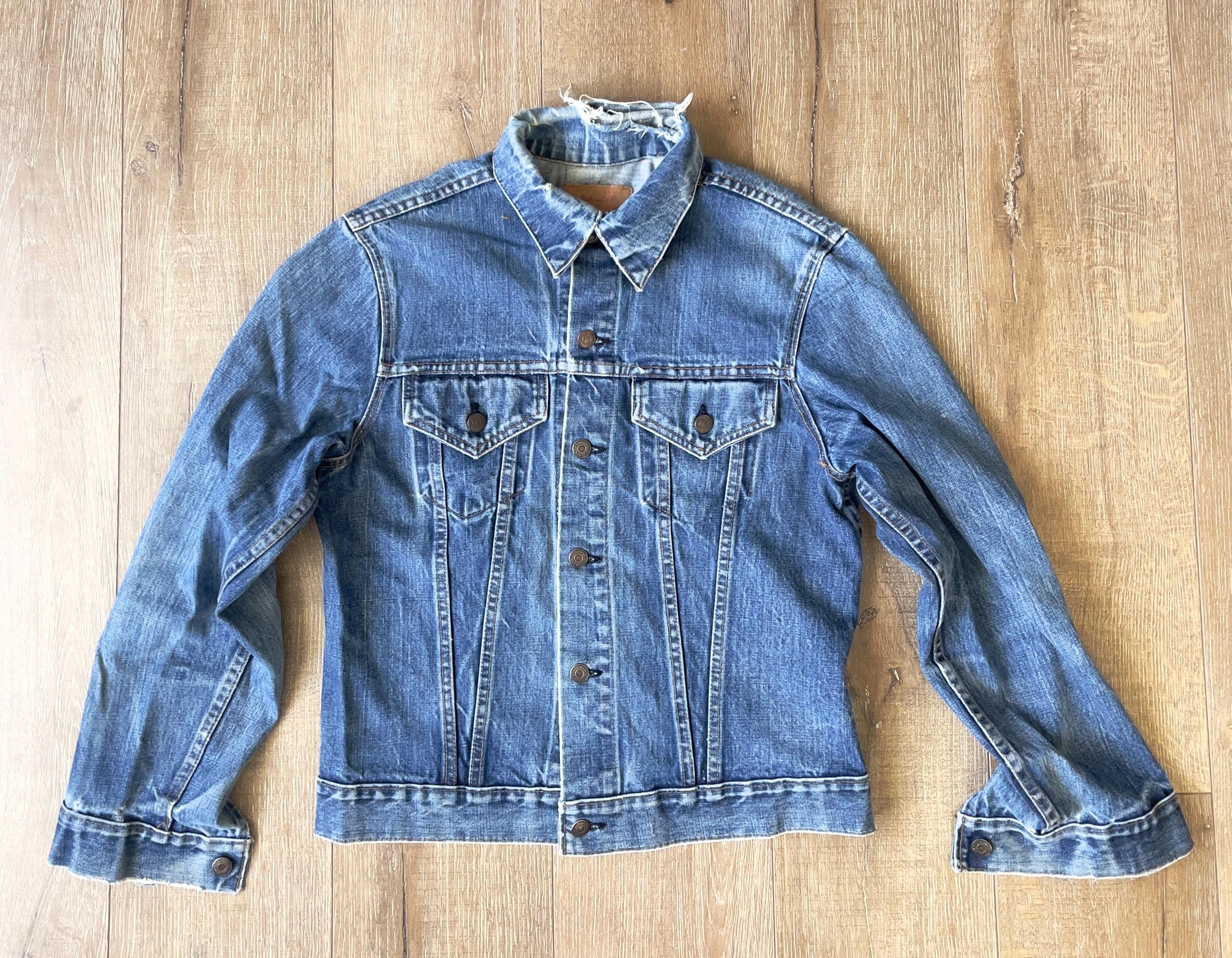 Jacket Levis Giacca Denim Donna Petto 42 — Giacca Di Jeans Levi's Vintage —  Pre 72/73, 70 505
