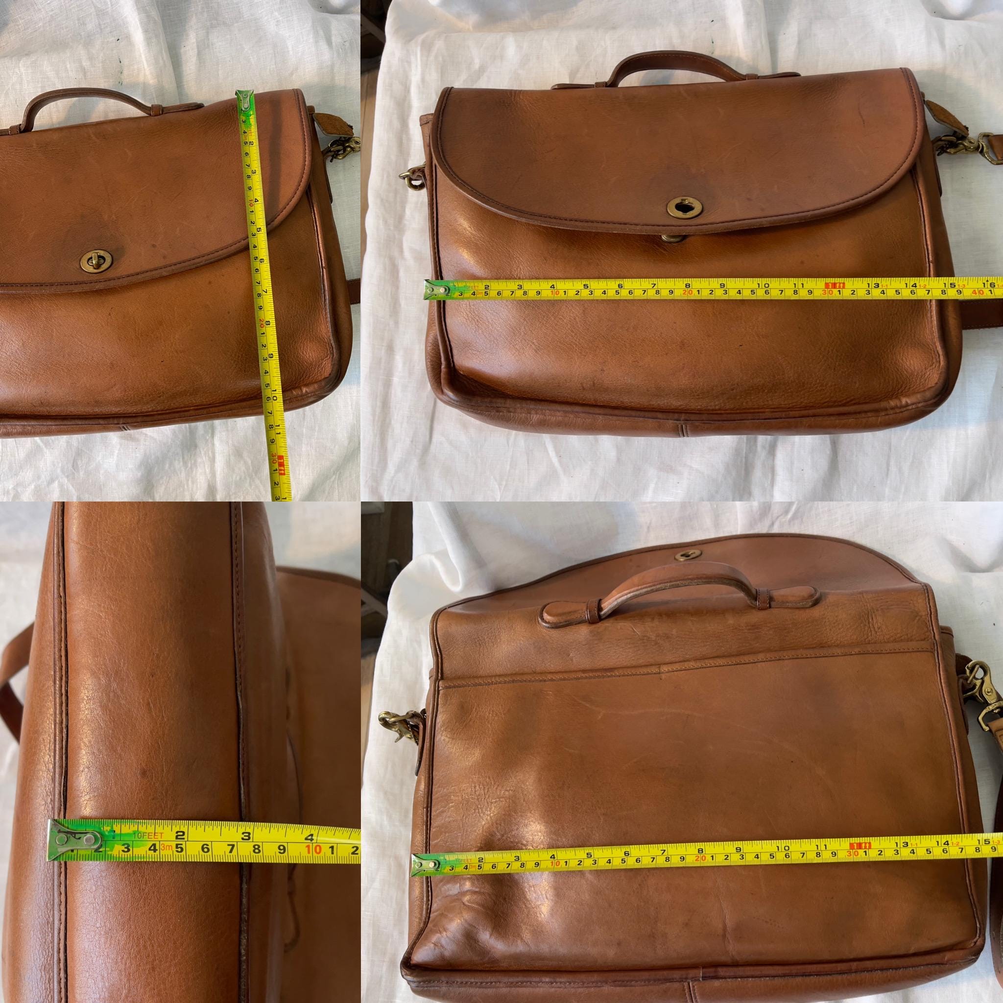 Vintage Coach Briefcase Messenger Bag — 0205-222, Tan Cowhide 
