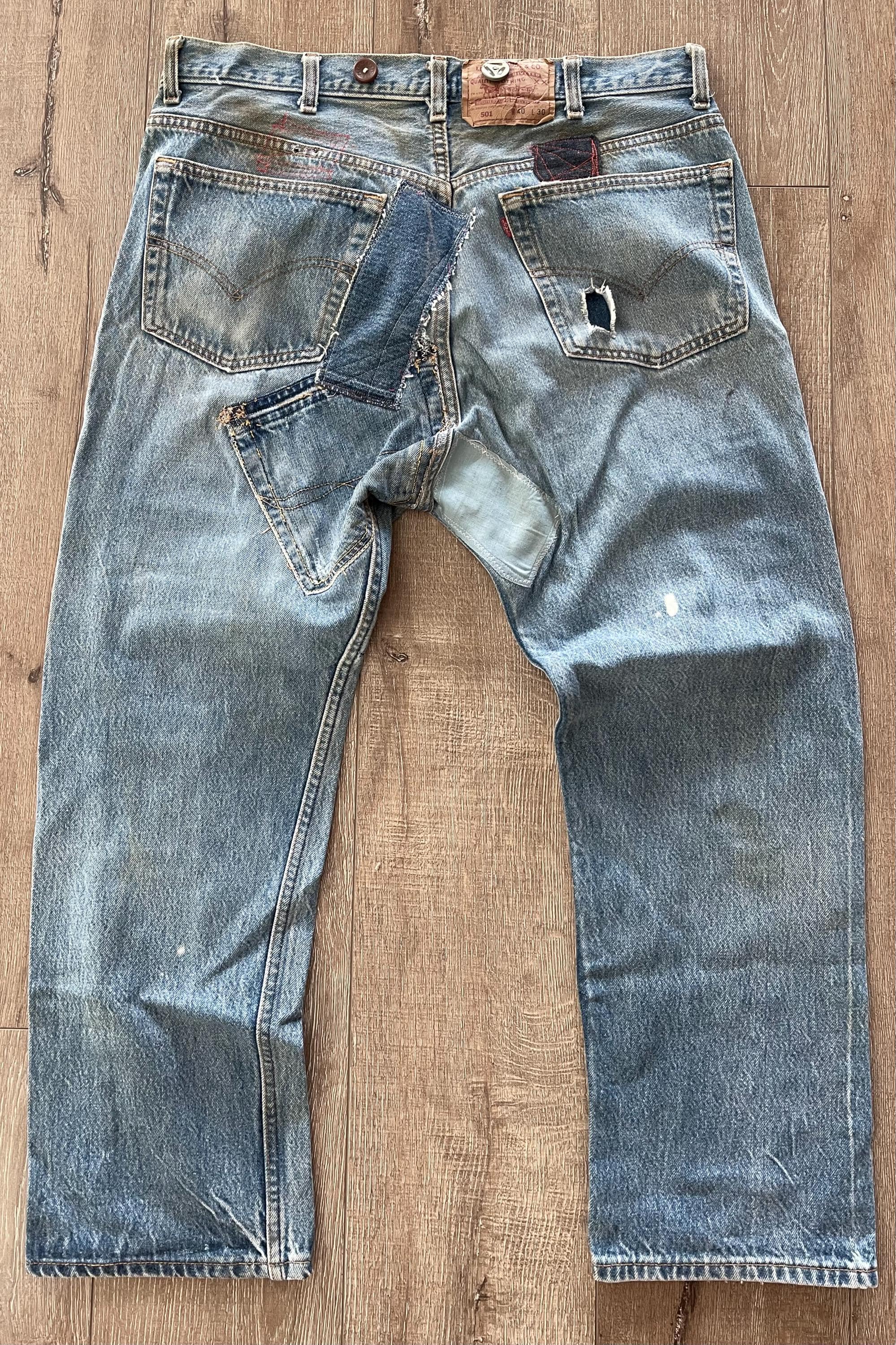 W38.5 L26 — Vintage 501 Jeans Men — 1993, #653 Rivets, Medium