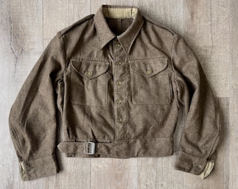 Vintage British Army Green Denim Battledress Blouse Jacket