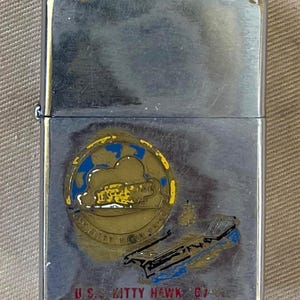 Vintage Metal Zippo, U.S.S. Kitty Hawk CV-63, Aircraft