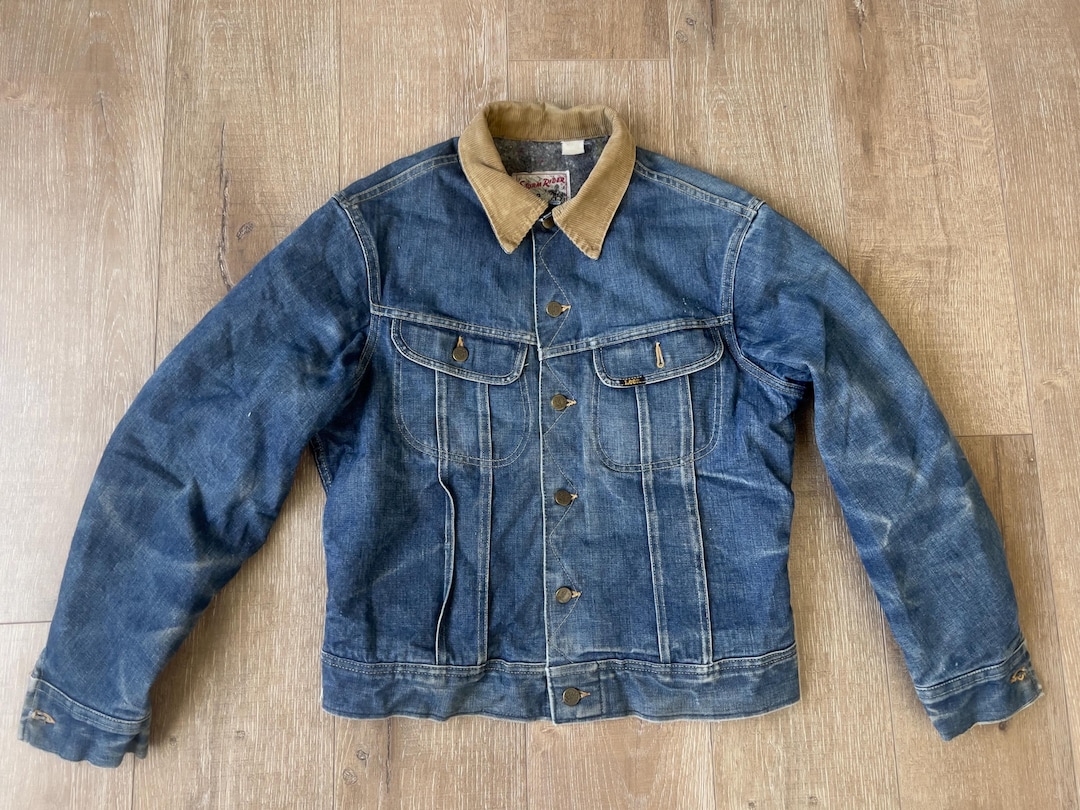 70s USA製 vintage Lee Storm Rider 44L 濃紺 Chest 44 — Vintage Lee Denim Storm Rider Jacket Mens — c.1970s