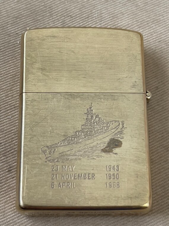 Rare Vintage 1984 Zippo Lighter — Solid Brass, USS Battleship Rare Vintage 1984 Zippo Lighter — Solid Brass, USS Battleship