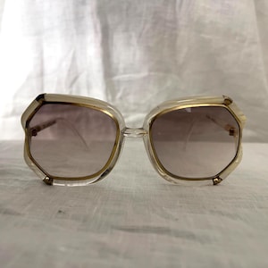 Vintage Ted Lapidus Sunglasses — 1970s, Paris, Gold Accents, Pearl-esque Details