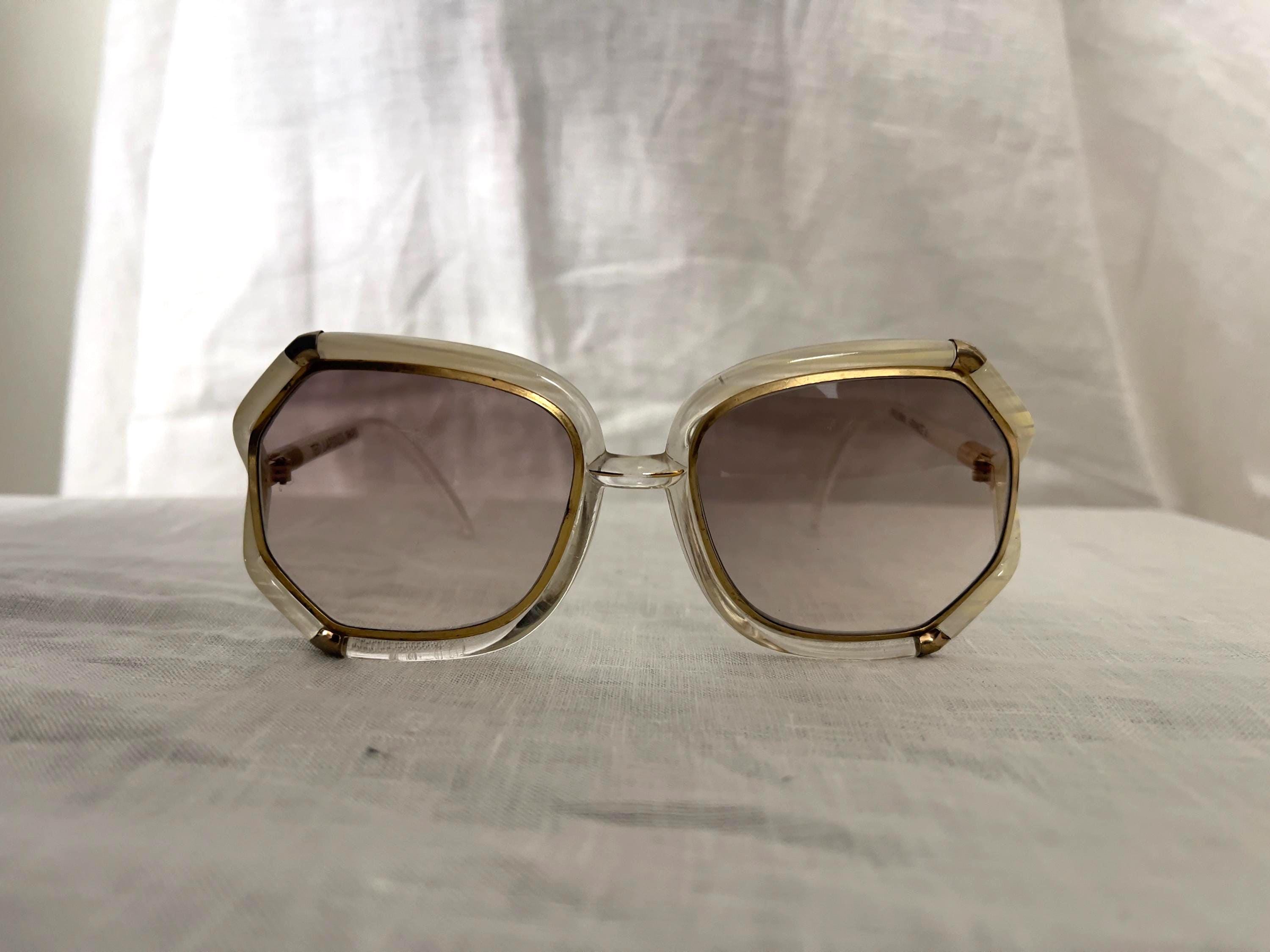 RARE Vintage Ted Lapidus Iridescent Mother of Pearl Opal Ivory Gold Sunglasses TED LAPIDUS Metal Vintage Sunglasses for sale | eBay main image 2