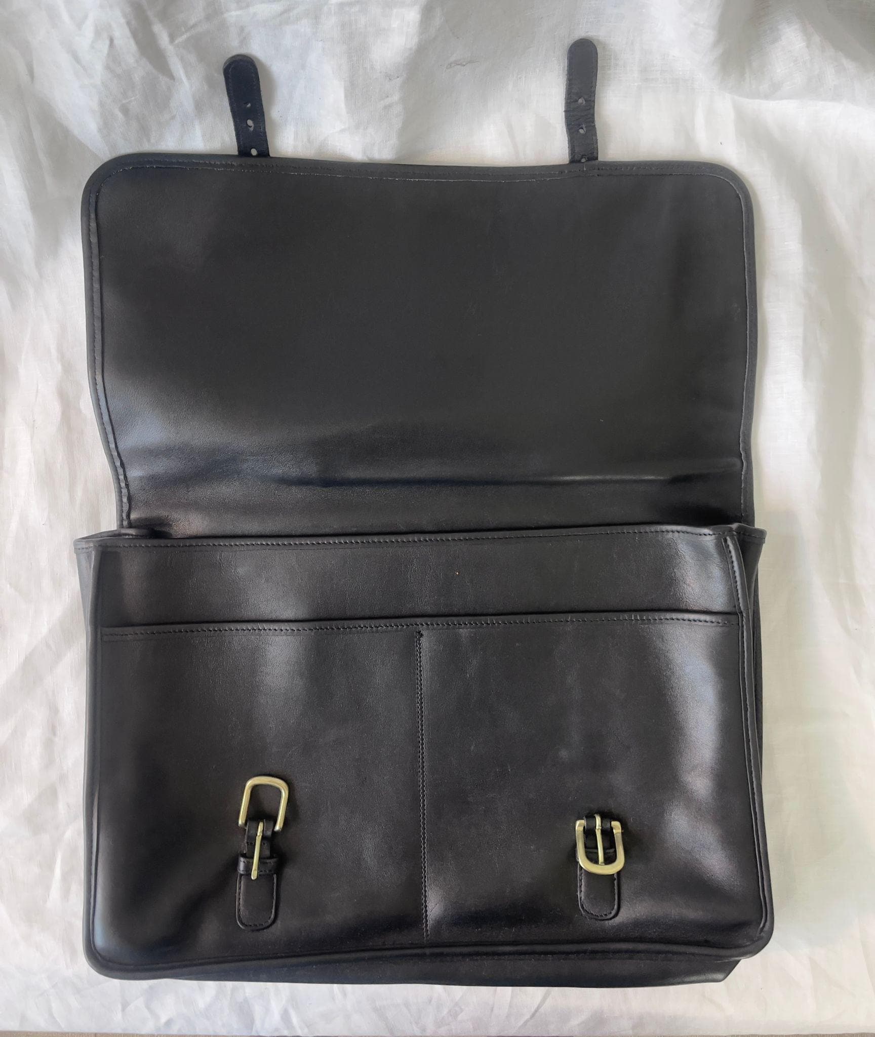 バッグ New Vintage Coach Briefbag Black Leather COACH VINTAGE BLACK LEATHER BUSINESS SOFT BRIEFCASE BAG 5286 90'S