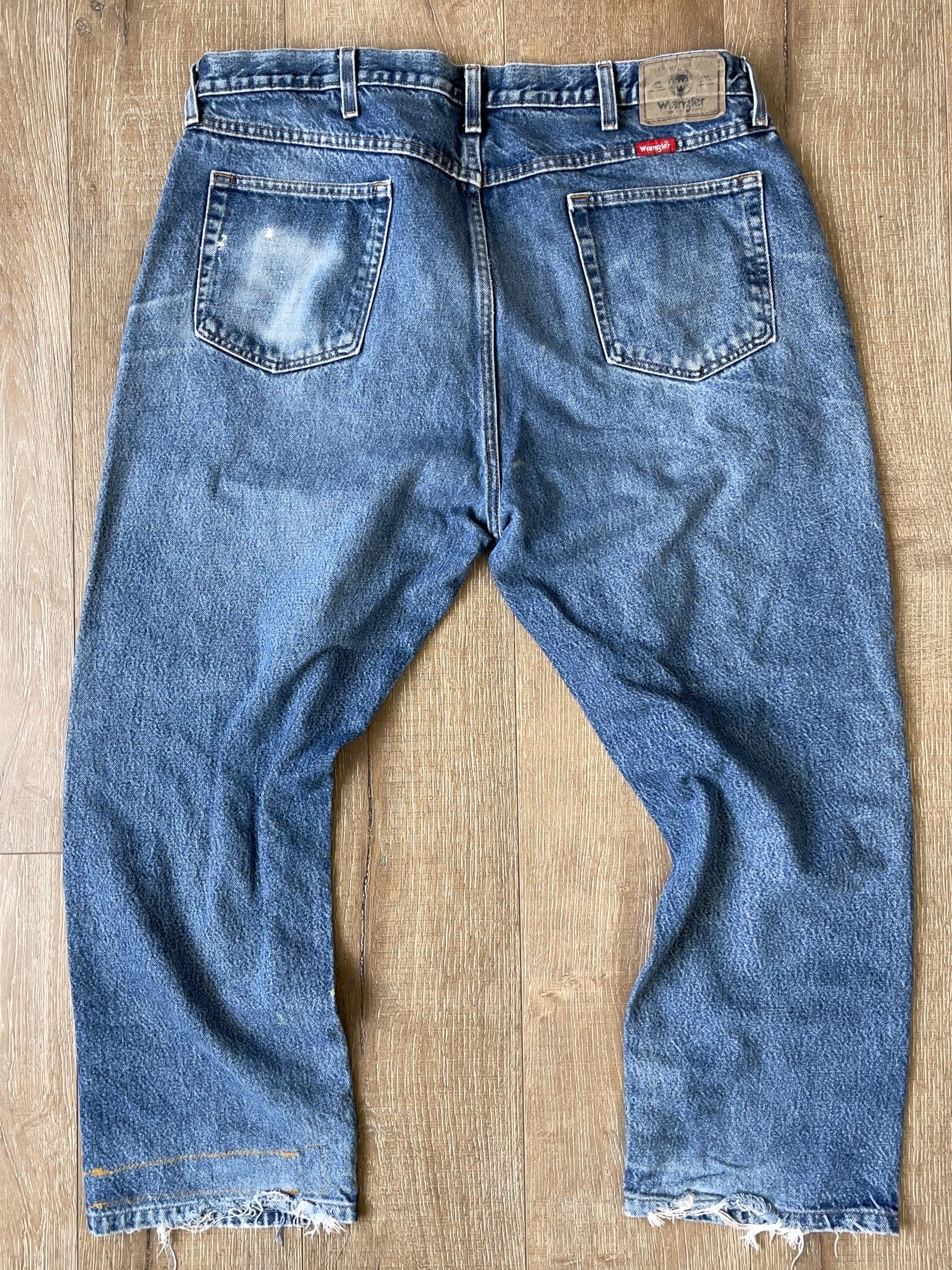 W42.5 L27 — Rider Jeans Men — Dark Indigo, Contrast Fades