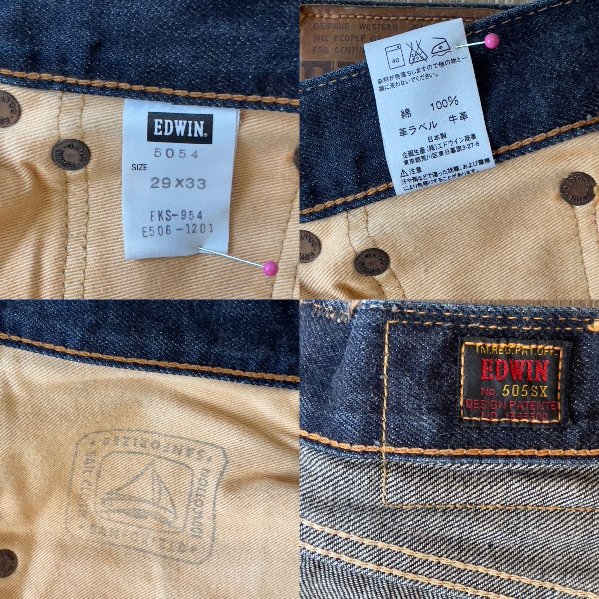W29 L32.5 — Edwin 505sx Heavyweight Dark Indigo Selvedge Denim 