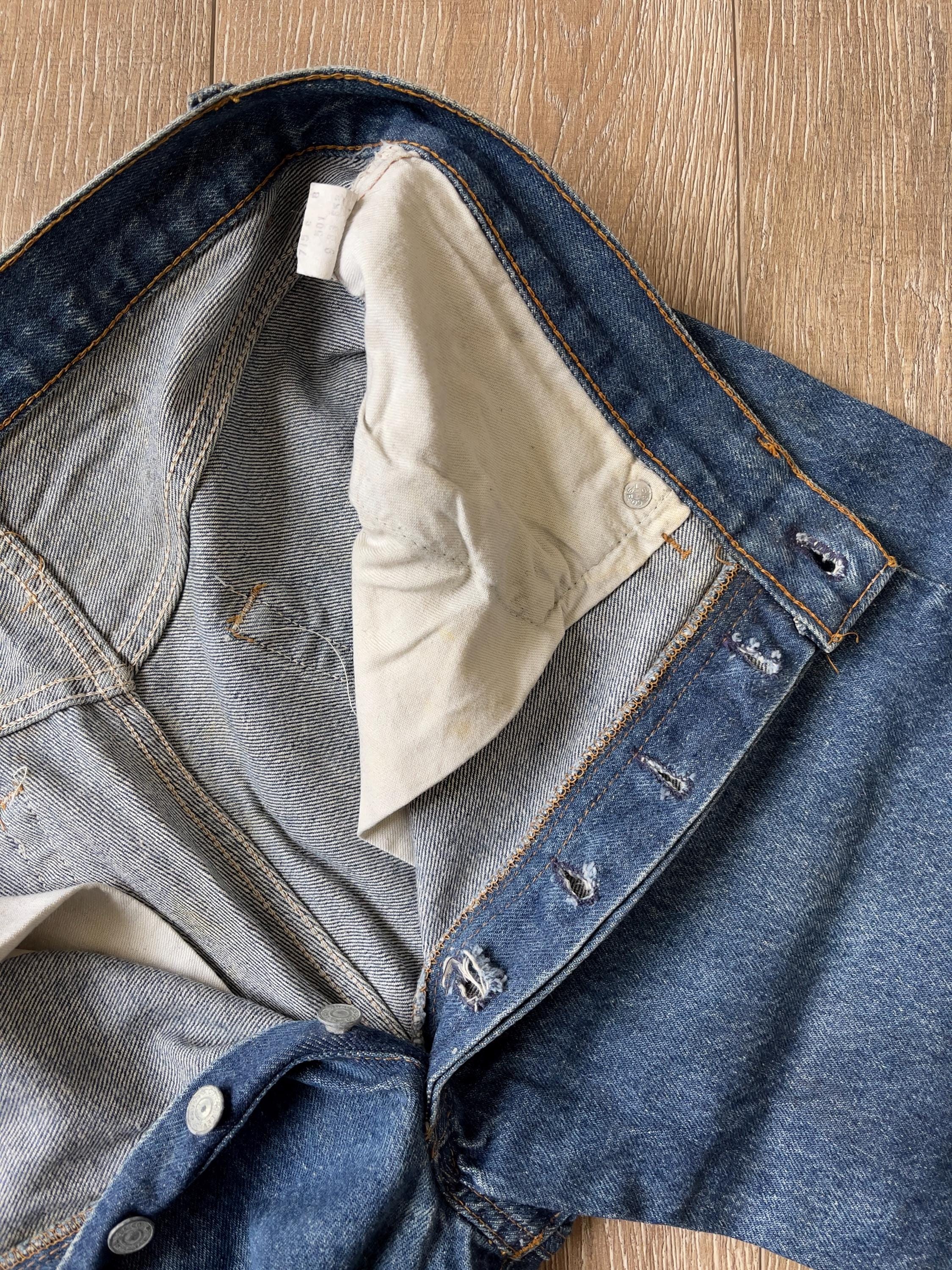 W35 Levi's 501 83年7月 USA製 653 Baldwyn W32 L29.5 — vintage Levi's 501 Jeans Men — 1983, #553 Rivets
