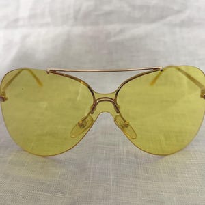 Christian Dior Aviator Sunglasses (Early 2000s) — 462 125, Gold/Yellow, Rimless