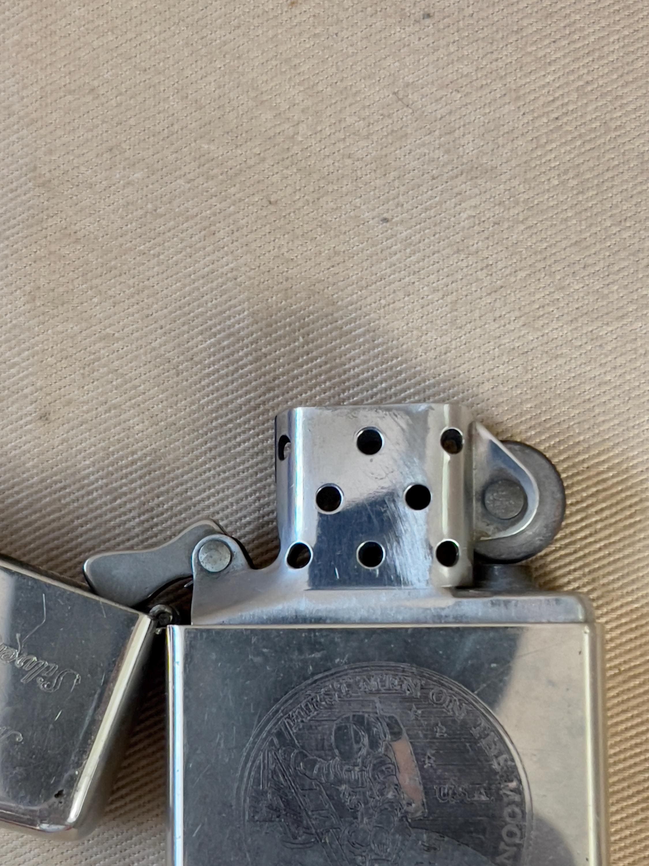 Vintage Zippo Moon Landing 25th Anniversary Lighter — 1994, Silver