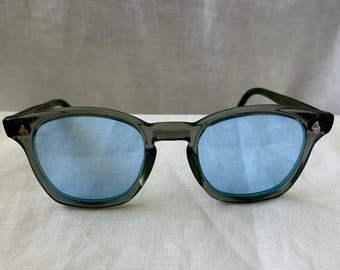 Gafas de sol vintage americanas de montura flexible, 6MZ87, lentes azul cielo