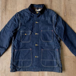 Chest 47 — Deadstock Vintage Sears Denim Jacket Men — 50s-60s, Dark Indigo, Blanket Lined, Chore Coat