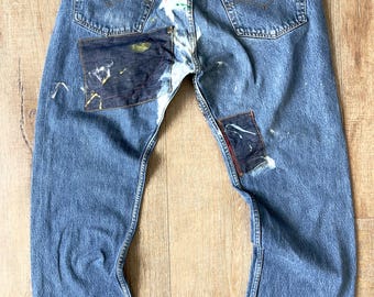 W35 Levi's 501 83年7月 USA製 653 Baldwyn Levi's 501 Vintage 5 Button Fly Light Wash Straight Leg