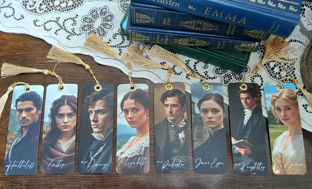 Literary Classics Bookmarks Set of 8 Iconic Characters - Etsy UK