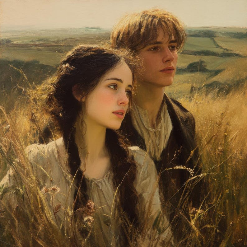 3 x Tess of the d'Urbervilles Digital Oil paintings of iconic scenes and characters | Instant download image 2
