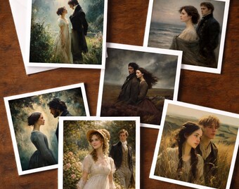 Jane Austen Art Card Set of 6 | Classic Novel Fine Art Greetings Cards