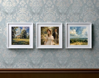 3 x 'Emma' Digital Oil paintings of iconic scenes and characters | Instant download