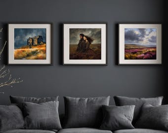 3 x Wuthering Heights Digital Oil paintings of iconic scenes and characters | Instant download