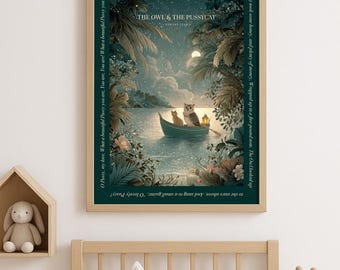 The Owl & The Pussy-Cat – Literary Art Poster - A3 and A2 sizes