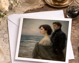 Persuasion Greetings Card – Anne Elliot & Captain Wentworth – Jane Austen Romantic Card – Literary Love Card – Regency Inspired