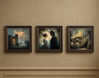 3 pinturas digitales al óleo de Jane Eyre con escenas y personajes icónicos / Descarga inmediata