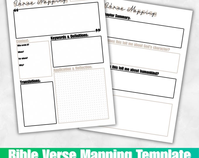 MINIMALIST Verse Mapping Template Guide | Christian Verse Mapping ...