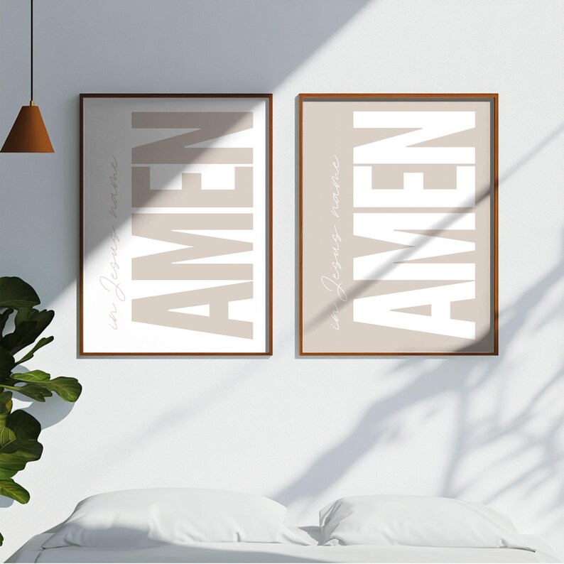 AMEN Minimalist Jesus Typography Poster | Digital in Jesus Name Poster ...