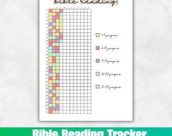 BIBLE TRACKER | Yearly Bible Tracker | Printable Journal Page | Bible Reading Plan Jounal Page | Scripture Reading Tracker | Page Tracker