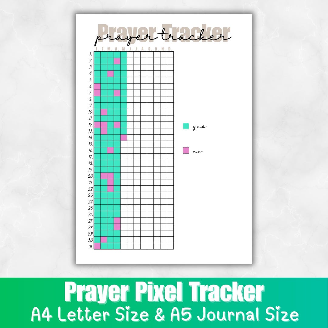 PRAYER Tracker | Yearly Prayer Habit | Printable Prayer Journal Page ...