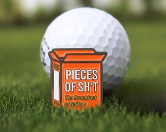 Pieces of Sh*t Golfball Marker 1,5 "-Happy Gilmore Golf-Accessoire, Vatertags-Golf-Geschenk, Ehemann-Golf-Strumpf-Stuffer