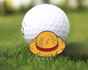 Segnapallina da golf a forma di cappello di Luffy, 3,8 cm - Regalo per la festa del papà, accessorio da golf per fidanzato, regalo da golf per marito