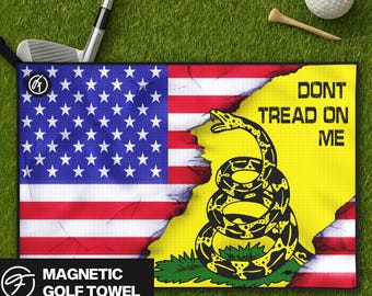 Toalla de golf magnética Don't Tread on Me USA: regalo de golf divertido para hombres, equipo de golf, accesorio de golf para hombres, toalla de golf divertida, accesorios para bolsas de golf