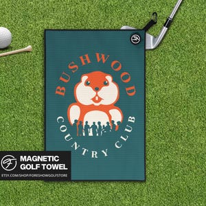 Bushwood Magnetic Golf Towel – Caddy Shack Towel, Funny Golf Gift for Men, Golf Gear, Golf Accessory, Golf Towel Funny, Golf Bag Accessories