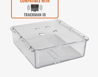 Estuche protector de acrílico Trackman iO / Carcasa de montaje en techo a medida con cubierta protectora contra impactos para la instalación de simuladores de golf en interiores.