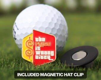 Marcador de bolas de golf "El precio está mal" con clip magnético para gorra de 1,5" - Regalo de golf navideño, accesorio de golf para novio, detalle para marido