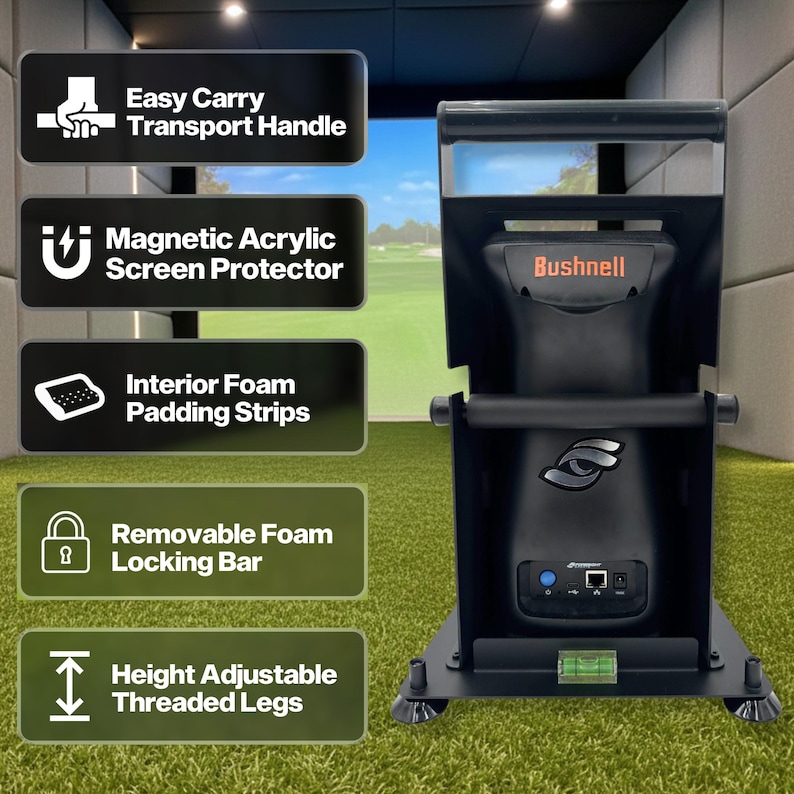 Foresight GC3 - Bushnell Launch Pro - Circle B - LPI - Estuche de metal premium para monitor de lanzamiento con asa - Protección para simulador - Depósito de vástago imagen 6